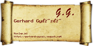 Gerhard Győző névjegykártya