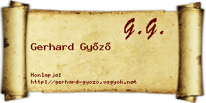 Gerhard Győző névjegykártya